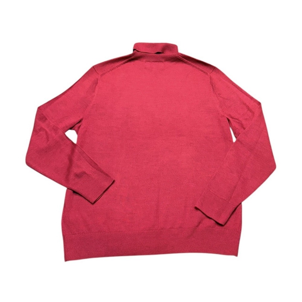 Banana Republic Sweater Mens L Dark Red Italian Merino Wool Baruffa Turtleneck - Picture 2 of 7